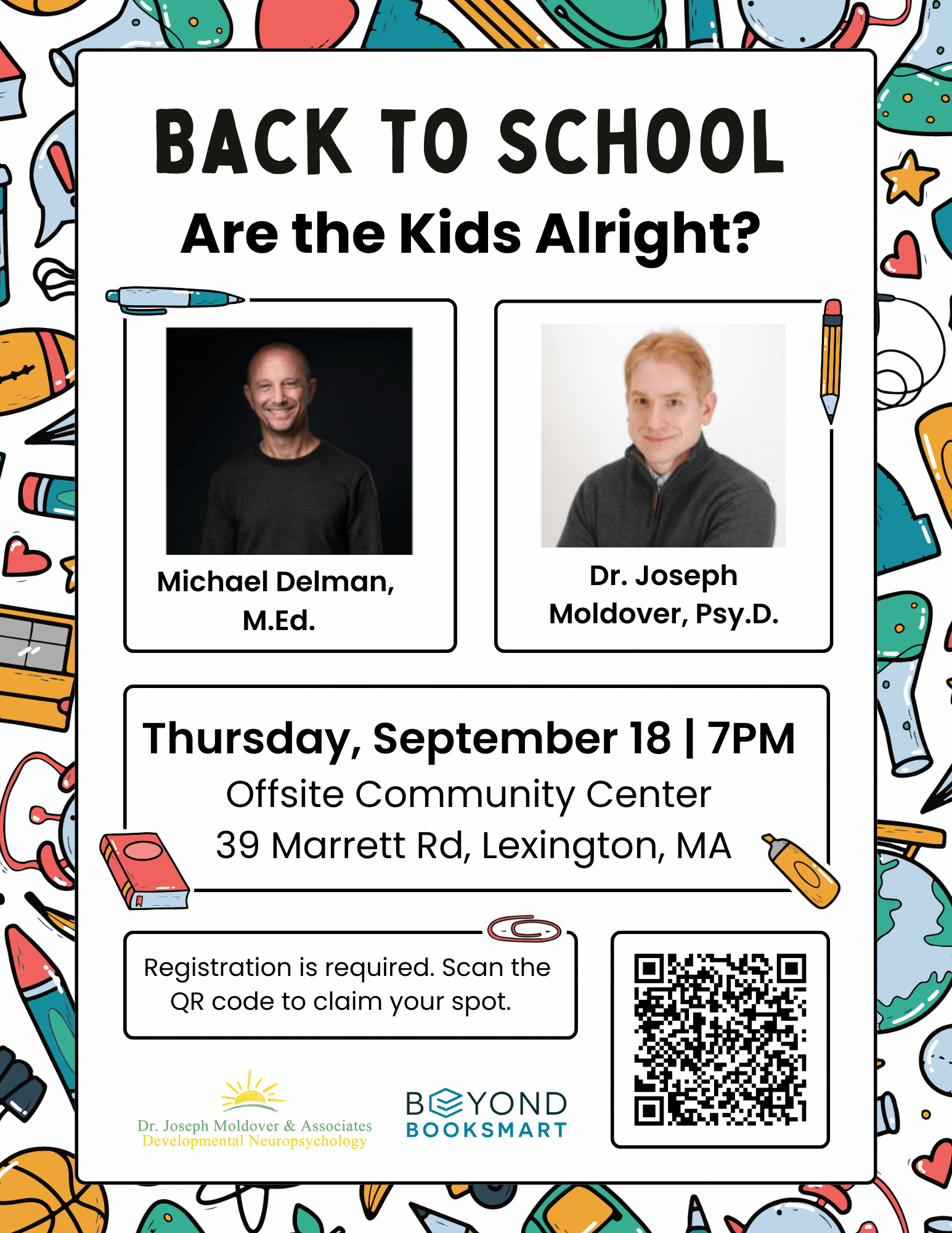 Meet the Teacher Flyer in White Red and Green Doodle Style (1)